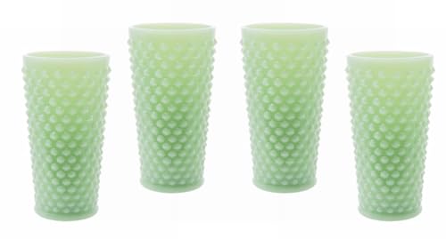 Ice Tea Glass - GiGi Hobnail Pattern - American Made - Mosser Glass USA (4, Jade)