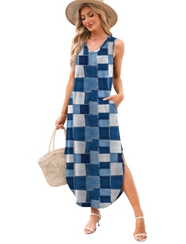 Image of Sampeel Summer Dresses Maxi Dress Vacation Beach Sundresses 2025 with Pockets