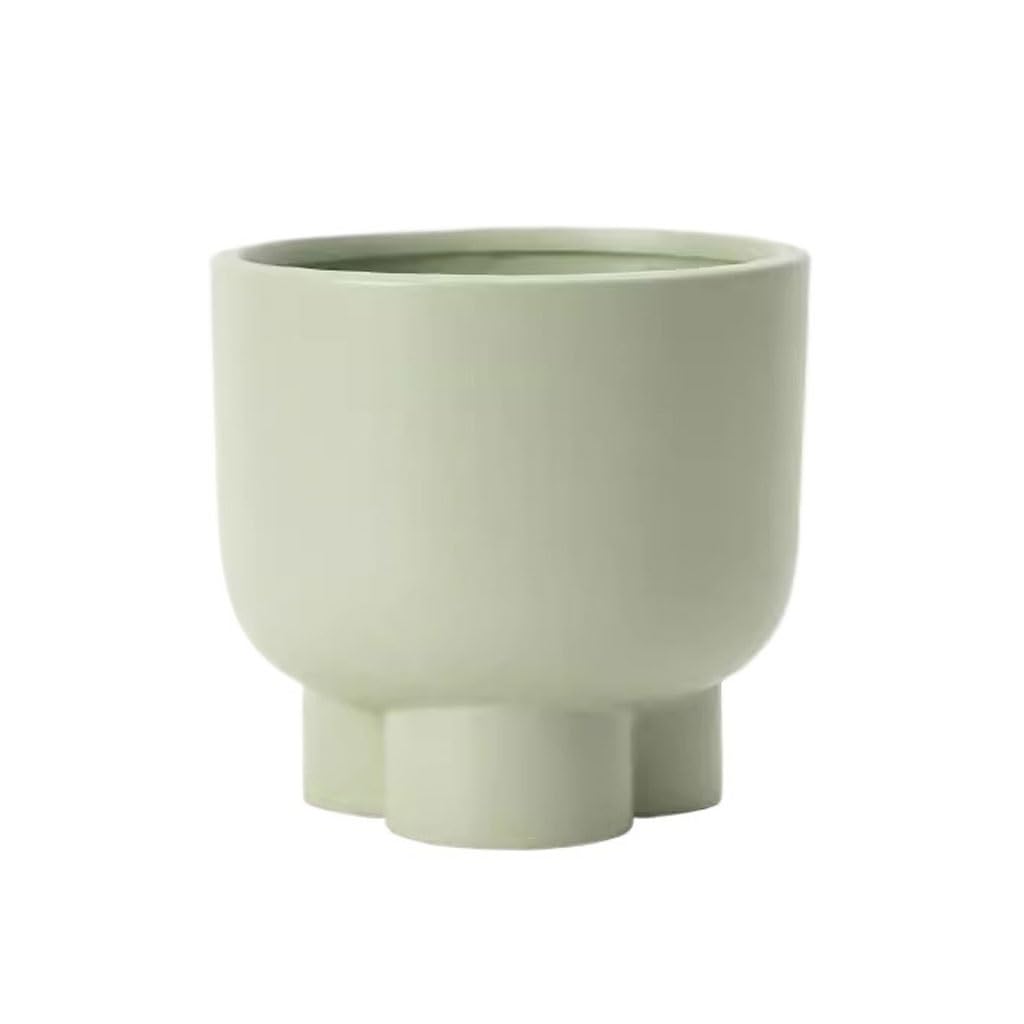 Gelasige B Flower Pots Nordic Simple Ceramic Flower Pot Indoor Alcony Creative Matte Multi-Color Desktop Potted Ornaments Outdoor Flower Pots(B)