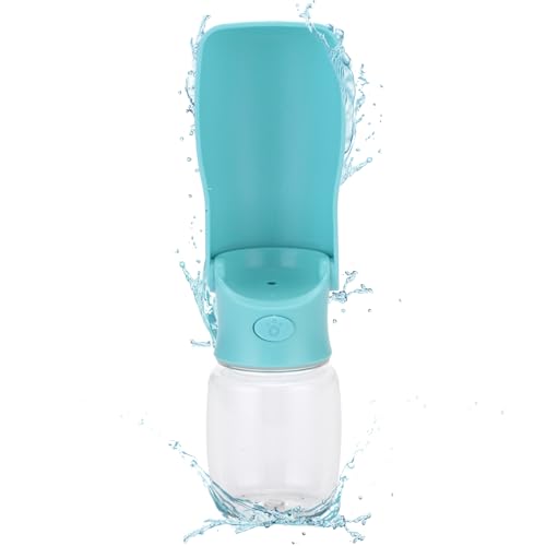 Dog Water Bottle, Foldable Bottle, 5.9 OZ Portable Leak-Proof Pet Water Dispenser with Food Storage for Dogs and Cats, Lightweight Design for Outdoor Activities, Walking, Hiking and Traveling
