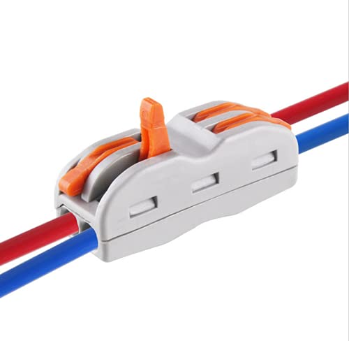 Conductor Compact Connectors Lever Wire Nut Wire Connectors for 2 Circuit Inline Splices 28-12 AWG SPL-2 6PCS