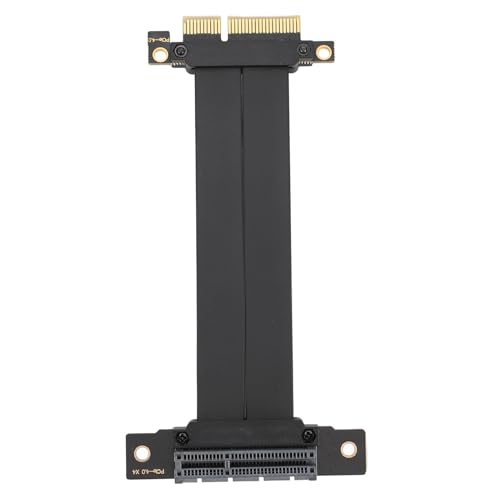 JAOCDOEN PCIE 4.0 Extension Cable PCIE 4.0 Extension Cable 16Gbps 180° Male 90° Female 64PIN Copper Conductor PCIE 4.0 X4 Extension Cord (10cm)