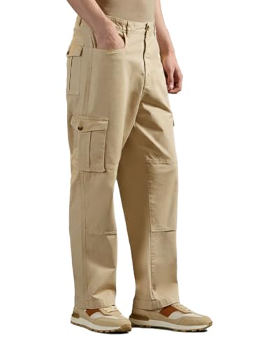 Image of Vogaan Men's Cotton Cargo Pants | Casual Trousers for Men | Comfortable Lower for Men | Breathable Pants with 6 Pockets