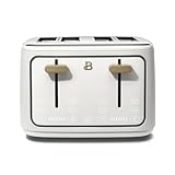 Beautiful 4 Slices Toaster - 7 Shade Settings, Touch Display, Extra-Wide Slots for Bagels, Gluten-Free & Frozen Presets, LED Countdown, Removable Crumb Tray, 1800-watt toasting (White Icing)
