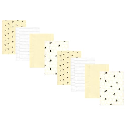 Image of Hudson Baby Cotton Poly Flannel Burp Cloths Multipack, Honey Bee 8-Pack, One Size