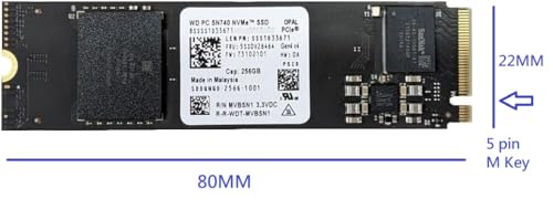 OEM 256G SSD, Western Digital Black SN740, OEM WD 256GB, M.2 PCI-e Gen 4x4 NVME SSD, Internal Solid State Drive, 2280 M  - Additional View