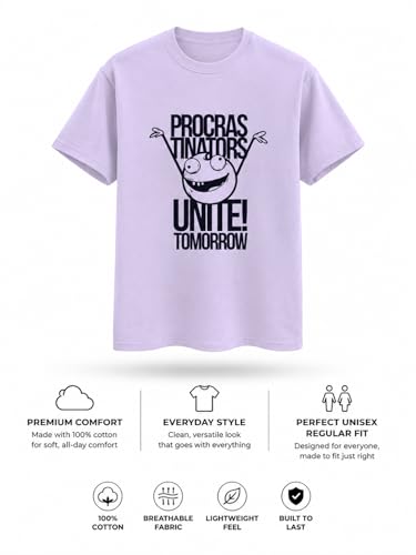 Image of Vastrio Unisex Procrastinators Unite Graphic Regular Fit Cotton T-Shirt