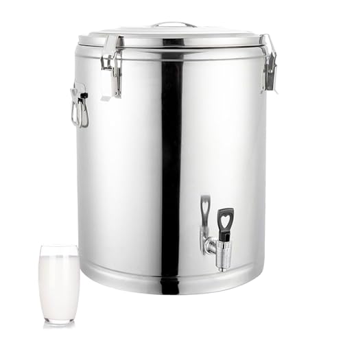 Cubo de Sopa con Aislamiento térmico, Calentador de Alimentos Comercial, Barril de Aislamiento de Acero Inoxidable 304 con Grifo para Leche, Sopa Caliente, café, té y gachas, 41 L