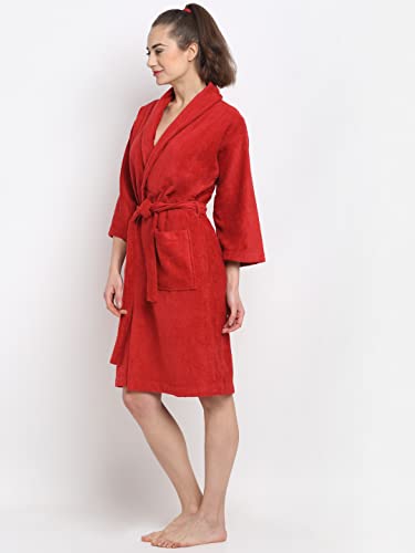Image of CREEVA Luxury 100% Cotton Bathrobe for Men & Women | Super Soft Velour | Shawl Collar | Highly Absorbent | Ideal for Spa, Shower, Gym, Travel & Gifting
