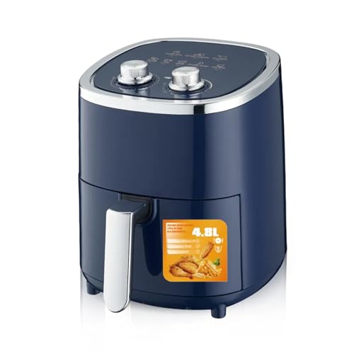 Freidora De Aire De 4,8 L, Freidora Eléctrica Inteligente Multifunción Totalmente Automática De 1200 W, Utensilios De Cocina Sin Aceite, Cesta Antiadherente, Fácil De Limpiar,Blue