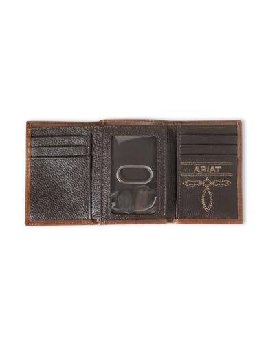ARIAT Trifold Southwest Inlay Wallet, Brown2