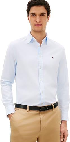 Image of Tommy Hilfiger Men's Flex Dobby Sf Shirt Mw0Mw29970, Blue, S