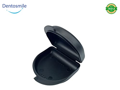 Image of Dentosmile Dental Orthodontic Retainer /Aligner Case /Box /Mouth Guard and Denture Storage in Black Colour (1)