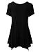 JJ Perfection Women's Short Sleeve Loose Fit Swing Tunic Top T-Shirt Black 3XL