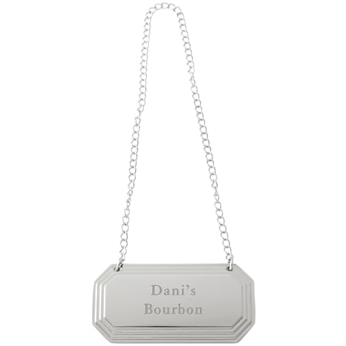Things Remembered Engraved Nickel Stepped Decanter Hanging Label (Free Customization)