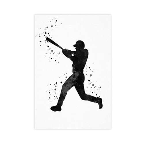 Toile minimaliste noir et blanc silhouette sportive pour habiller un mur vide de salon