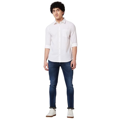 Image of Spykar Men's Regular Fit N /A Full Sleeve Solid Casual Shirts