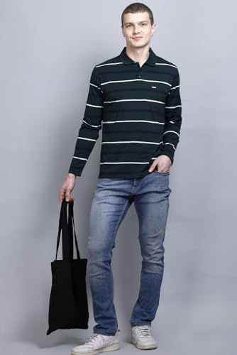 Image of Full Sleeve Polo T Shirt for Men Cotton with Pocket and Collar - Regular Fit Tshirt