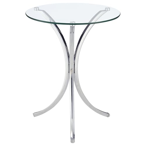 Coaster Home Furnishings - Eloise - Glass and Metal - 18-Inch Round Glass Top...