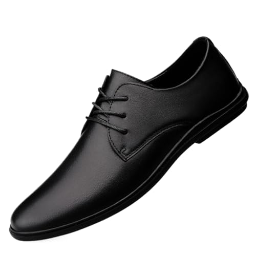 Men's Leather Dress Shoes Classic Lace-up Formal Oxford Shoes Wedding Fashion Casual Pointed Toe Suit Tuxedo Formal Shoes for Men