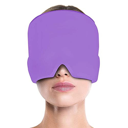 WUSHUN Sombrero de Dolor de Cabeza,Gorra de migraña | Cubierta de migraña portátil Envoltura de Cabeza de Hielo para Dolor de Cabeza por tensión, Ojos hinchados, Dolor de Cabeza sinusal y compresa Cover
