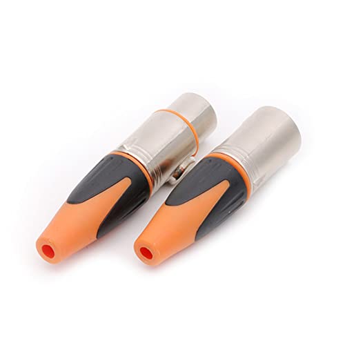Adaptador XLR de 3 pines hembra a macho conector de metal recto para cable de microfono 4