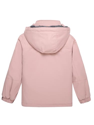 Image of Keevoom Girl's Waterproof Ski Jacket Fleece Snow Coat Windproof Warm Winter Snowboarding Jacket with Removable Hood