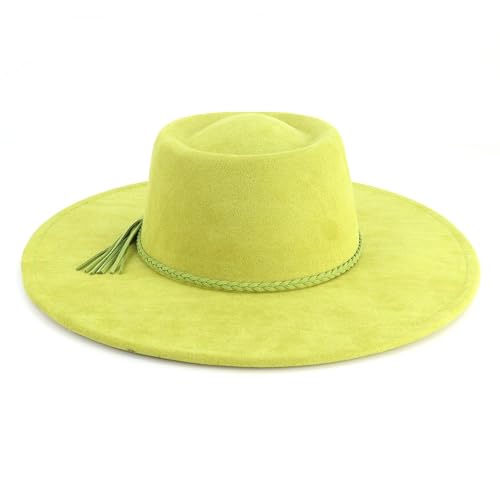 Image of LIDHAY Wide Brim Fedora Hat for Men Women Big Rancher Felt Hat Pork Pie Jazz Hat