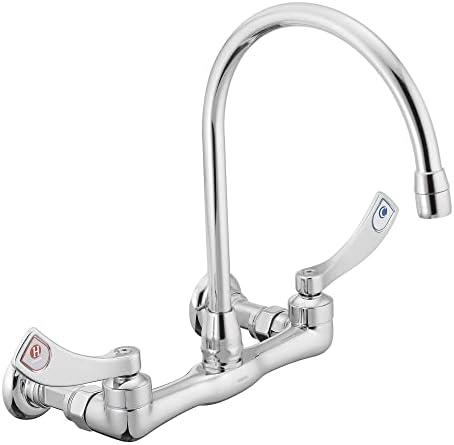 Moen M-DURA Commercial Chrome Two-Handle Wall Mount Utility Faucet, 8126