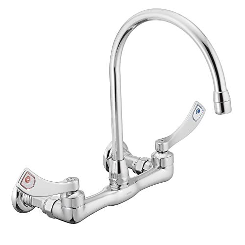Product Image of the Moen Commercial M-DURA Chrome Two-Handle Wall Mount Kitchen or Utility Faucet, 8126
