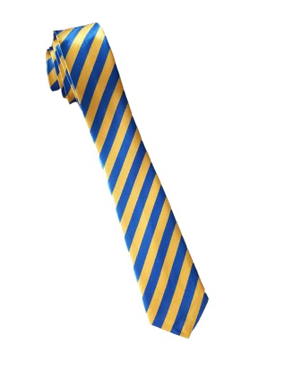 Unisex Stripe Tie in Ukrainian Yellow & Blue Colours