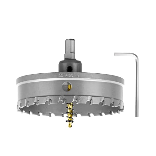 Image of SALI 4-3 /4 inch(120mm) TCT Hole Saw Kit Tungsten Carbide Tipped Hole Saw Drill Bit with Titanium-Plated Pilot Drill bit for Metal, Stainless Steel, Iron, Wood, Plastic