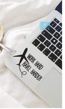 SIGN EVER Work Hard Travel Harder Quotes Laptop Trackpad Stickers 15.6 14 13 12 Inches and All Models Decals Vinyl L x H 8.50 cm x 6.00 cm Pack of 2 (B083J3F36T) Amazon Price History, Amazon Price Tracker