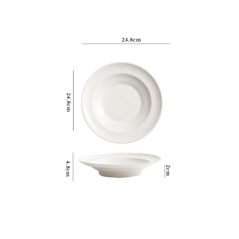 Plato hondo redondo for el hogar, plato de sopa, tallo, ensalada creativo Plato de Pizza