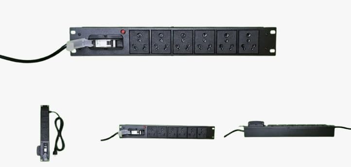 JETPLUS Vertical PDU, 6 Universal Sockets, 5/15 Amps, Built-in MCB Protection, Rack Mount, Metal Body, for Server Racks & Network Cabinets-image-1