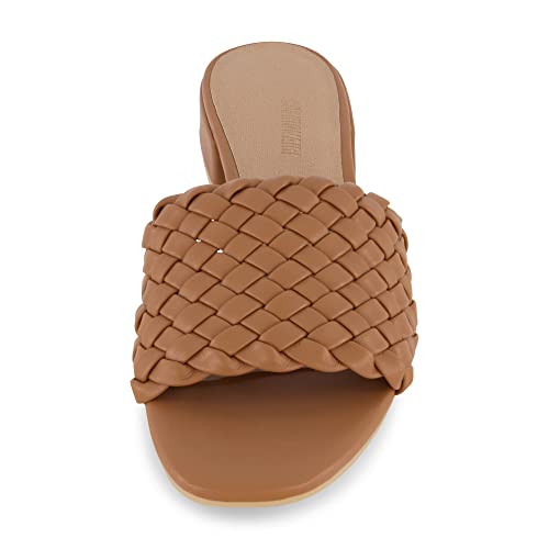 CUSHIONAIRE Women's Nerida woven low block heel sandal +Memory Foam3
