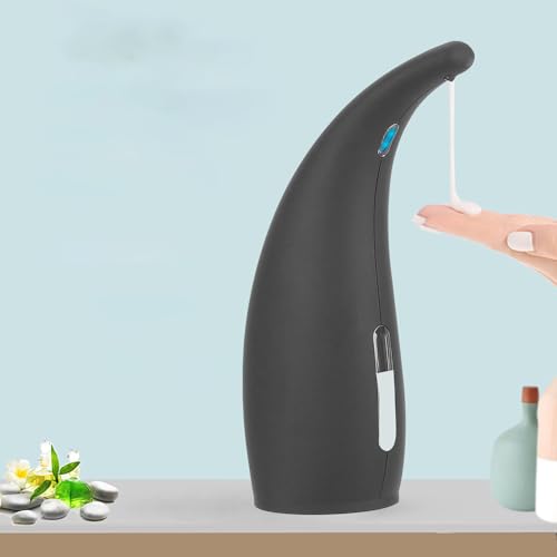Gulica Automatic Soap Dispenser, Touchless Liquid Dispenser for Kitchen and Bathroom, with Infrared Motion Sensor, Waterproof, 300ml/11oz Rubber Black