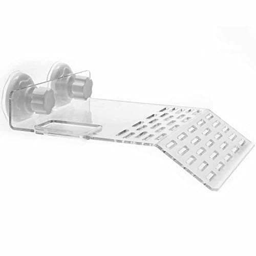 Image of Clear Acrylic Turtle Basking Platform Tortoise Climbing Resting Terrace with 2 Suction Cups for Fish Tank Aquarium Platform, 1 Piece (Large)