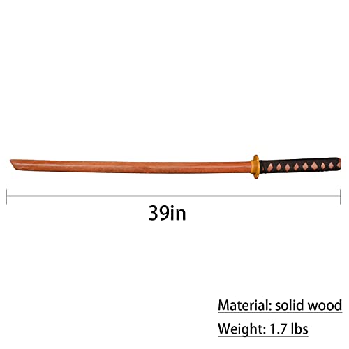 Kljhld Training Sword Katana Sword Practice Sword Log Color 39 Inches #TOP1