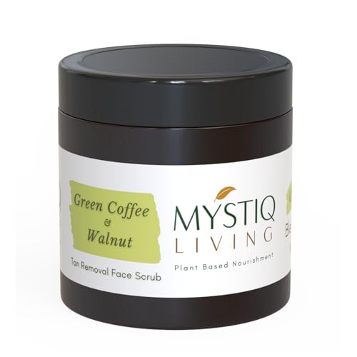 Mystiq Living Face Scrub for Women and Men - 100 GM | Exfoliating Scrub, Dark Spot & Tan Removal | Green Coffee Blemish Clear Scrub