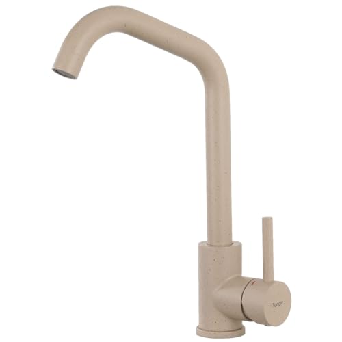 Tondiy Rubinetto da Cucina Avena in Acciaio Inox, Miscelatore Monocomando per Lavello con Beccuccio Girevole a 360°, Rubinetti Acqua Fredda e Calda, Aeratore Rimovibile