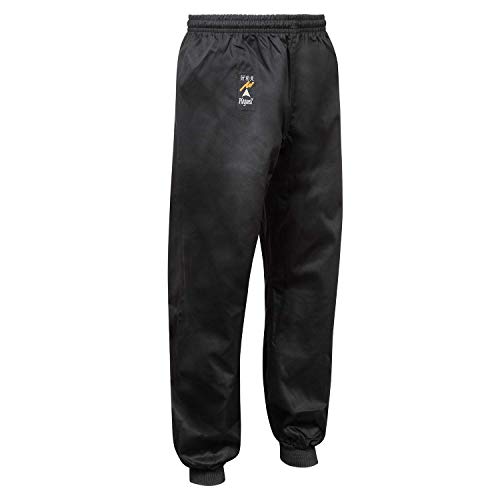 Playwell Kung Fu Negro 100% Algodón Puño Pantalones - Negro, 5/180cm