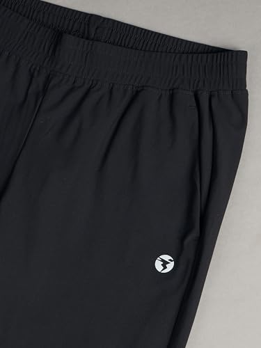 Image of TECHNOSPORT Womens Mid Rise Polyester Regular Fit Solid Jogger for Running, Workout & Sports