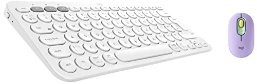 Image of Logitech K380 Wireless Multi-Device Bluetooth Keyboard & POP Mouse, Wireless Mouse with Customisable Emojis, SilentTouch Technology, Precision /Speed Scroll, Compact Design, Bluetooth, Multi-Device