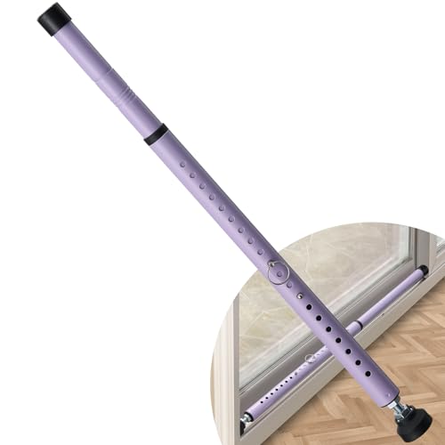 Image of Sliding Door Security Bar, 17.7-50.5inch Heavy Duty Adjustable Sliding Patio Door Lock Bar with Rubber Tips,Diameter 1inch Window Security Bar for Home Apartment Travel Children Women (Purple)