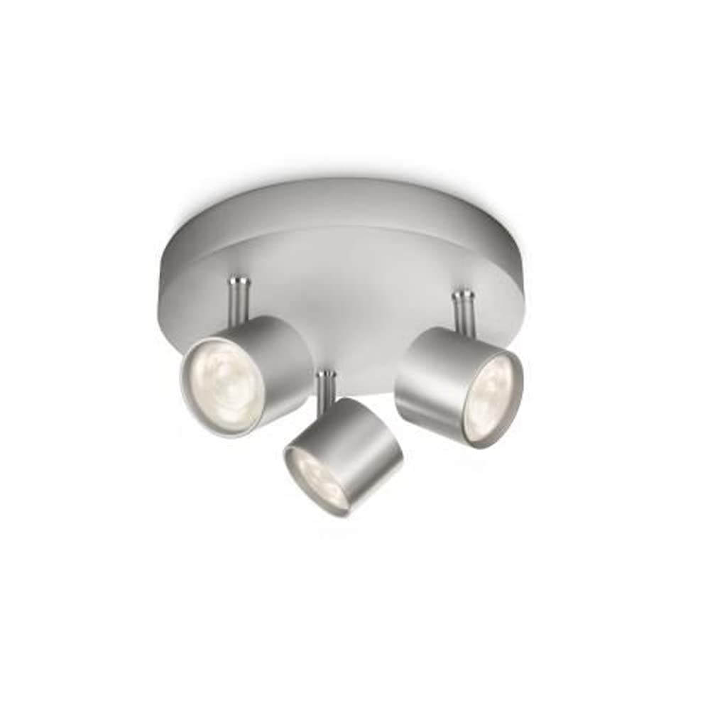Philips myLiving Star 3 SpotLight Spiral Ceiling Light (Integrated 3 x 3 W LED Bulb) - Aluminium