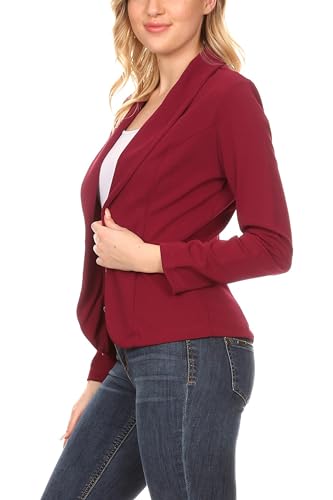 Women's Chic Long Sleeve Fitted Open Blazer Jacket for Casual Office Elegance3