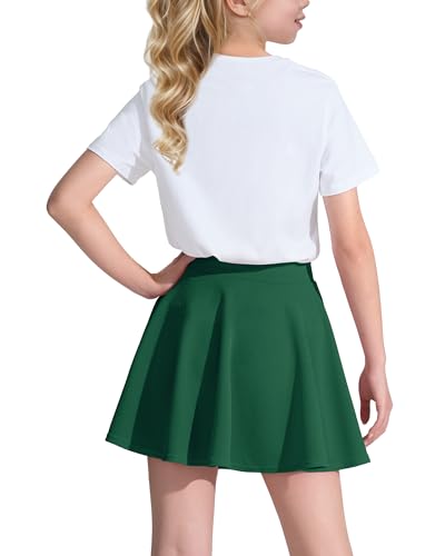 Image of KEREDA Girls Casual Mini High Waist Flared Pleated Skater Uniform Skirts
