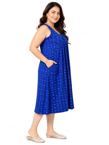 Image of Onekbhalo Women Cotton Night Dress Printed Culf Length Night Gown Short Nighty