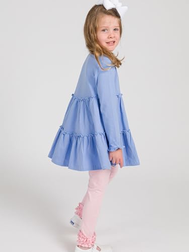 Image of RuffleButts Baby /Toddler Girls Long Sleeve High Low Flowy Ruffle Tunic Top